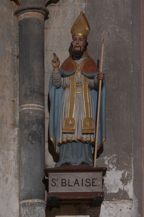 statue : Saint Blaise - © Ministère de la Culture (France), Direction Régionale des Affaires Culturelles d'Auvergne-Rhône-Alpes – Tous droits réservés 