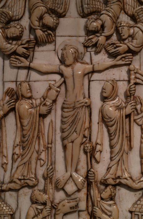 plaque de reliure : la Crucifixion, détail