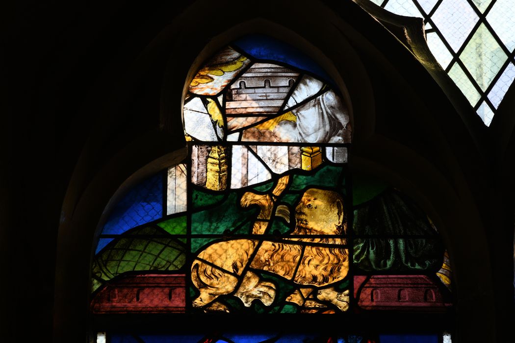 chapelle, verrière, détails (fragments assemblés)
