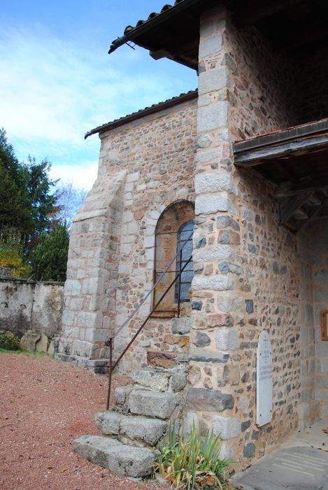 façade latérale sud, détail de l’escalier d’accès au clocher