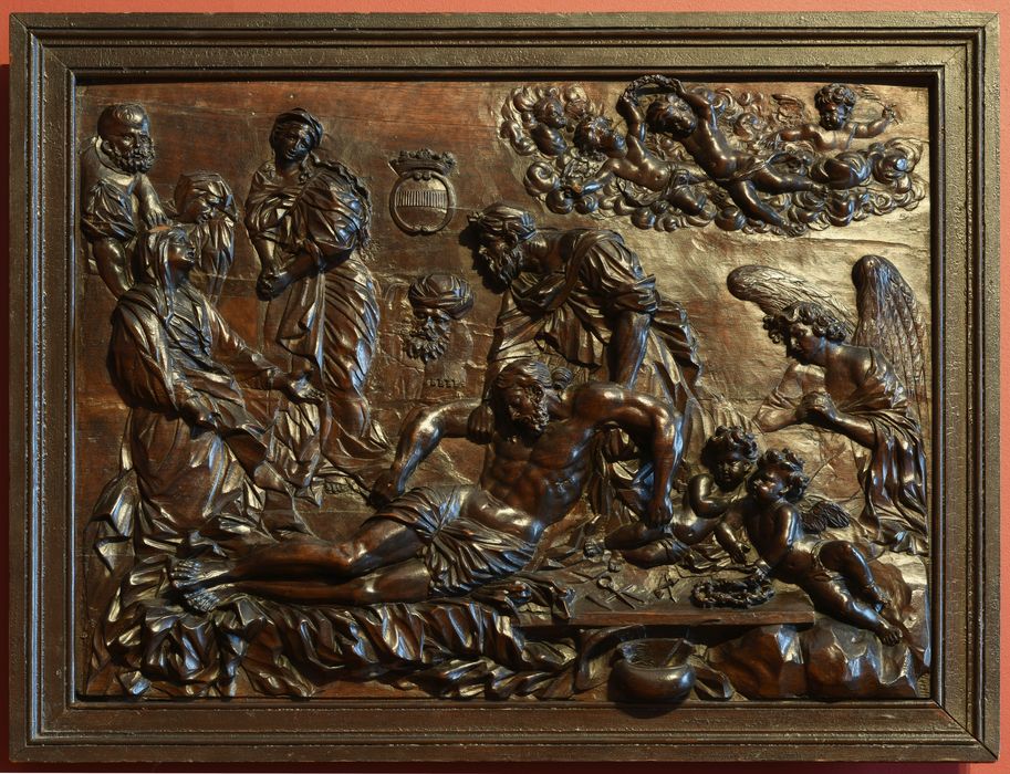 bas-relief : la Mise au tombeau (décor de la chapelle Saint-Maurice du refuge)