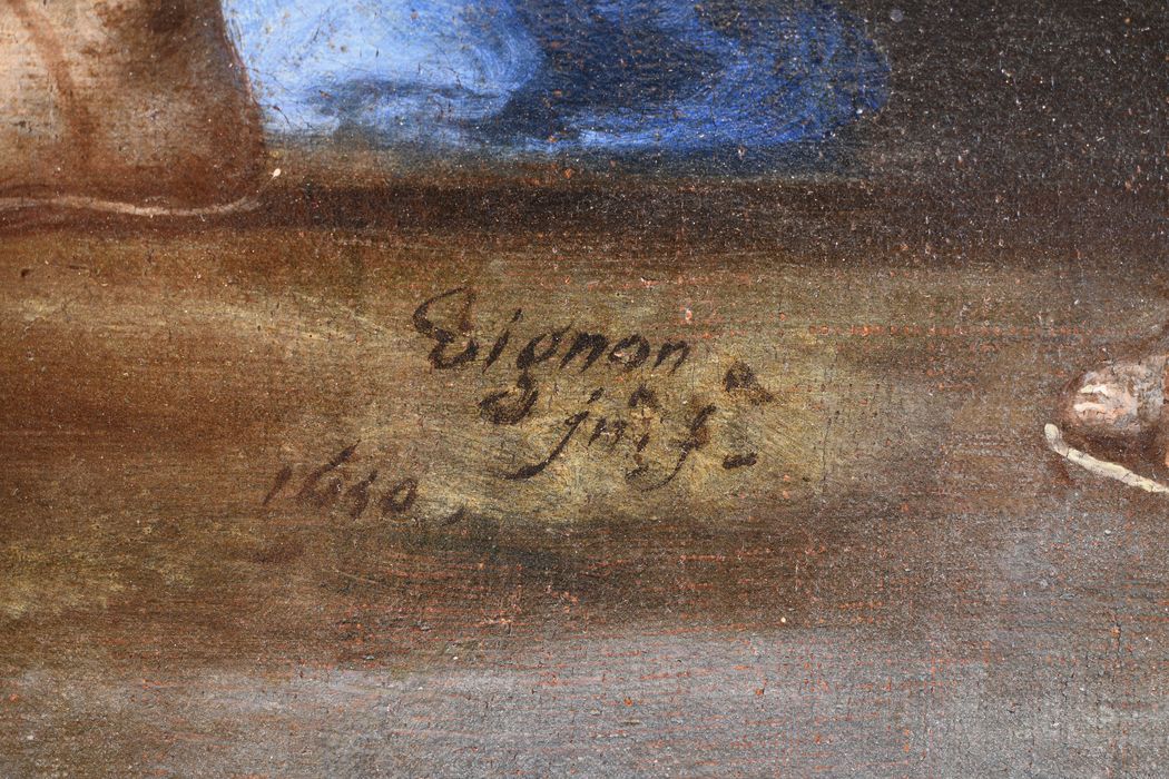 tableau : l'Adoration des Mages, détail de la signature