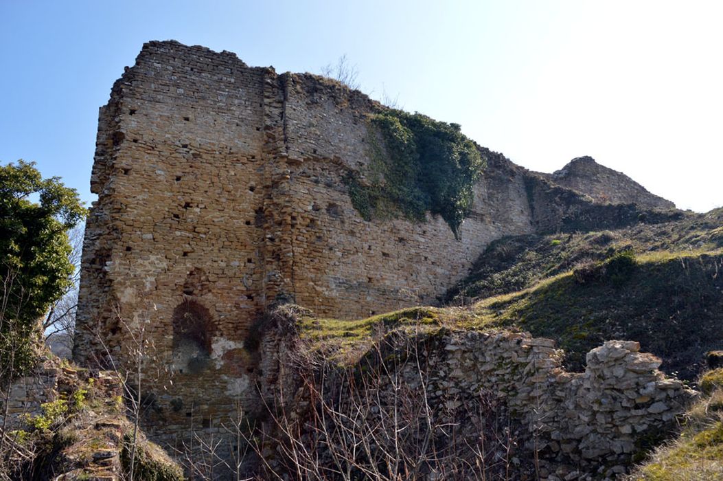 cour haute, vestiges de la chapelle, vue générale depuis l’Est