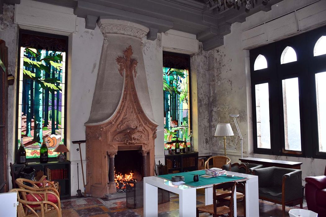 salon, cheminée