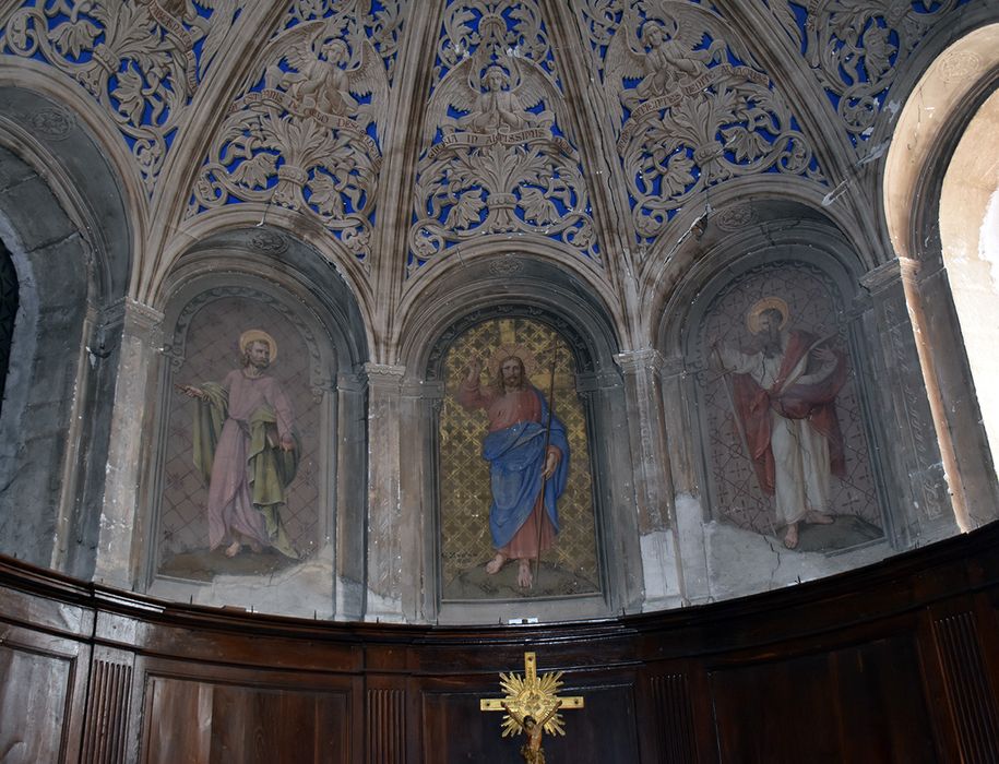 peinture monumentale de l’abside du choeur : Christ entre saint Pierre et saint Paul