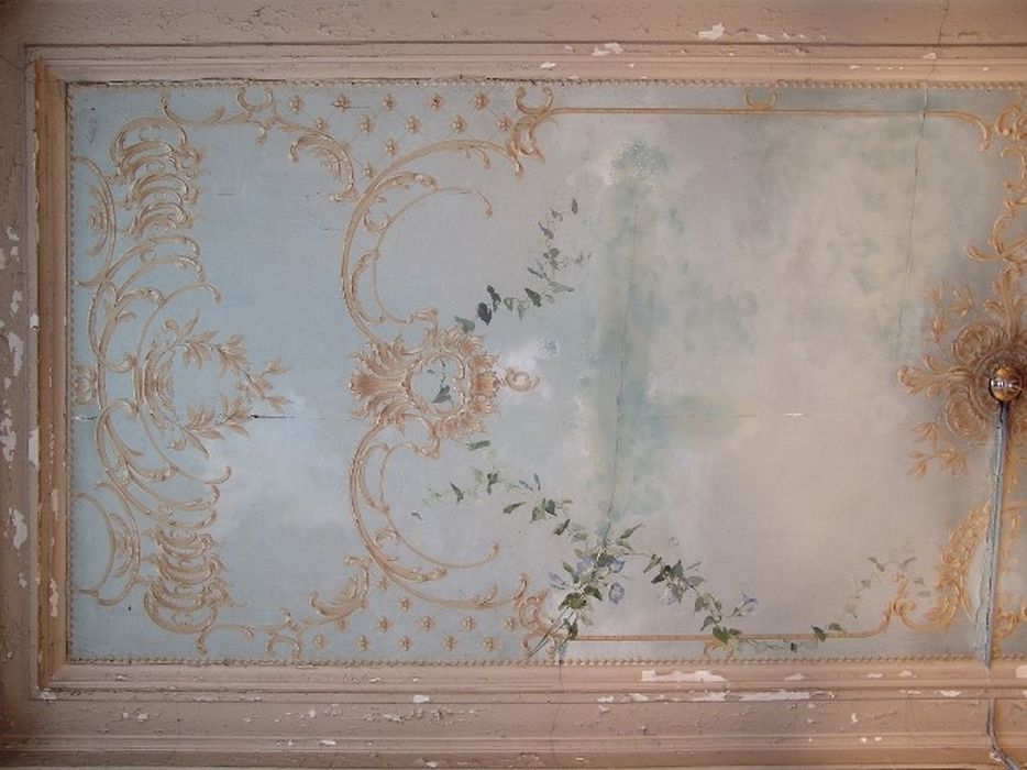 hall, peinture monumentale, vue partielle du plafond