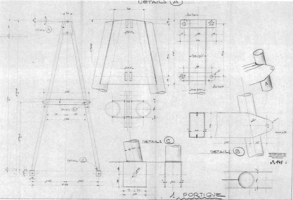 dessin technique du portique