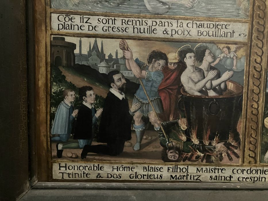 tableau : scènes de la vie et du martyre de saint Crépin et saint Crépinien, détail