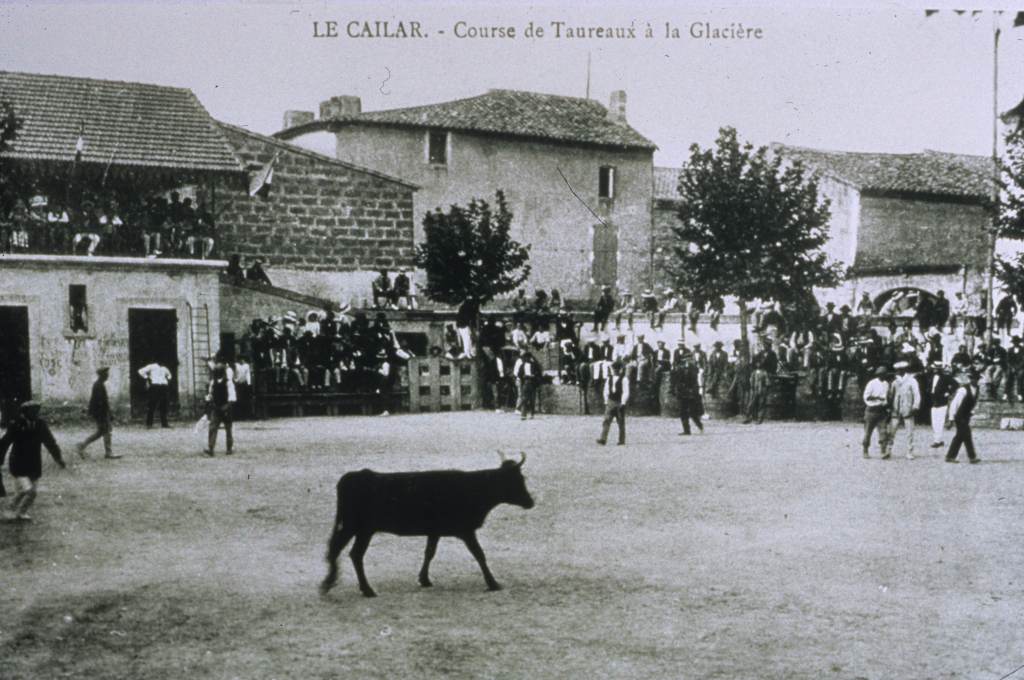 Arènes, carte postale ancienne, course à la Glacière.