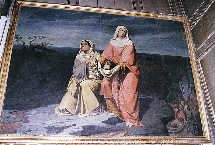 Tableau : Marthe et Madeleine trouvent des victimes de la tarasque - © Monuments historiques