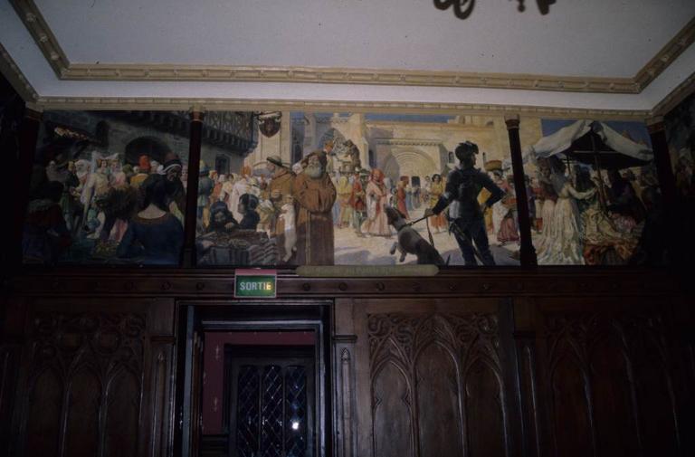 Intérieur. Fumoir. Peintures de Pringuet.