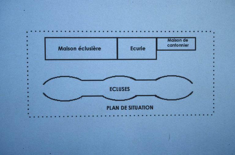 Plan schématique de l'écluse et de la maison éclusière.