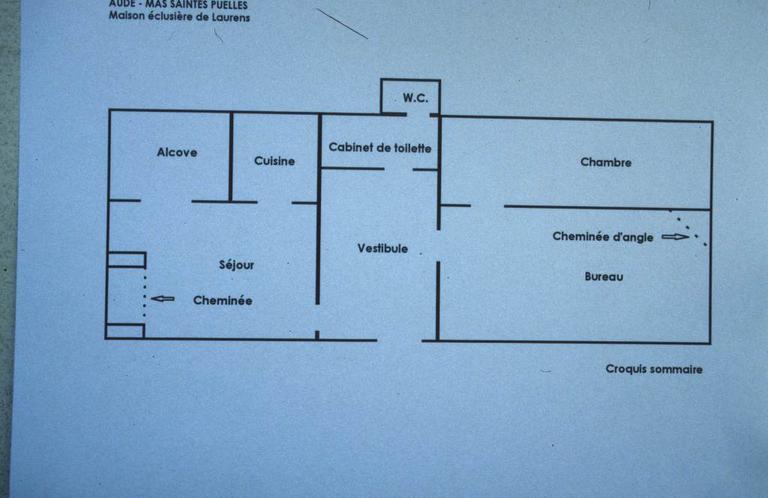 Plan schématique de la maison éclusière.