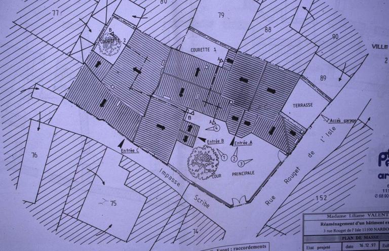 Plan du projet de réaménagement, architecte Raymond Pauly.