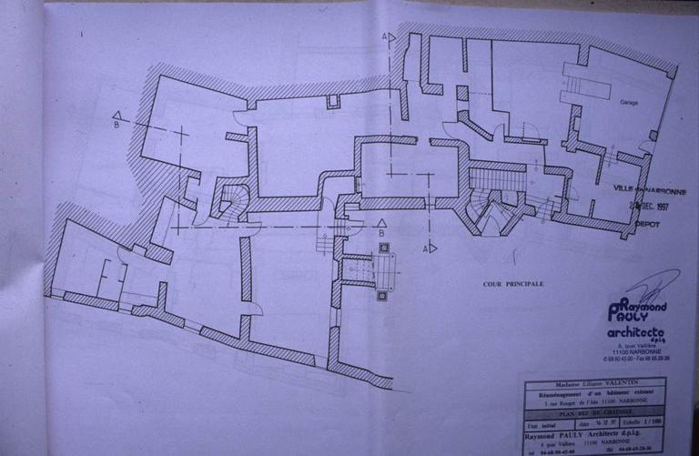 Plan du RDC architecte Raymond Pauly 1997.