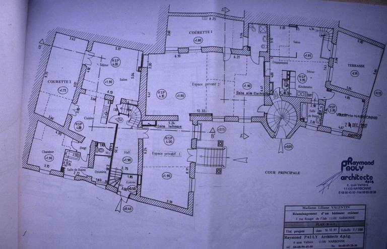 Plan du 1er étage, architecte Raymond Pauly 1997.