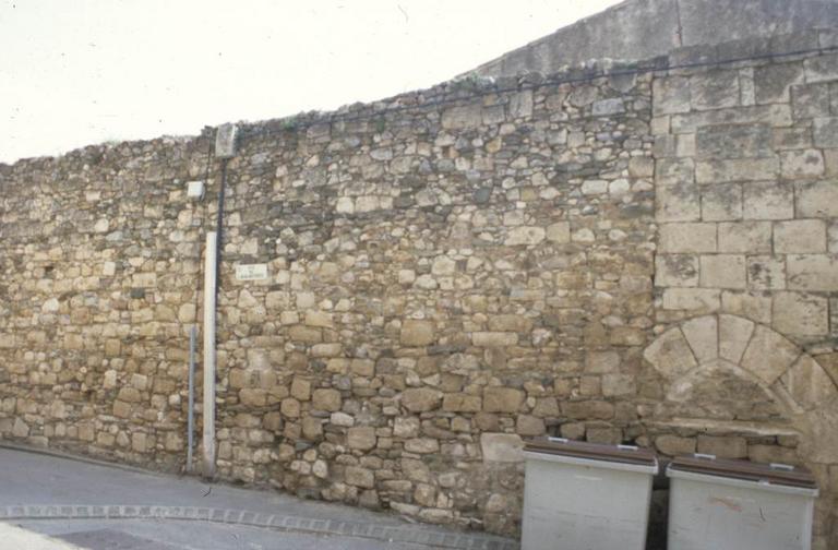 Clôture de l'abbaye : mur de la rue des Lavandières.