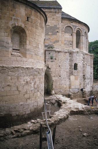 Chevet en travaux (mai 1989).