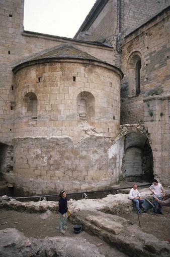 Chevet en travaux (mai 1989).