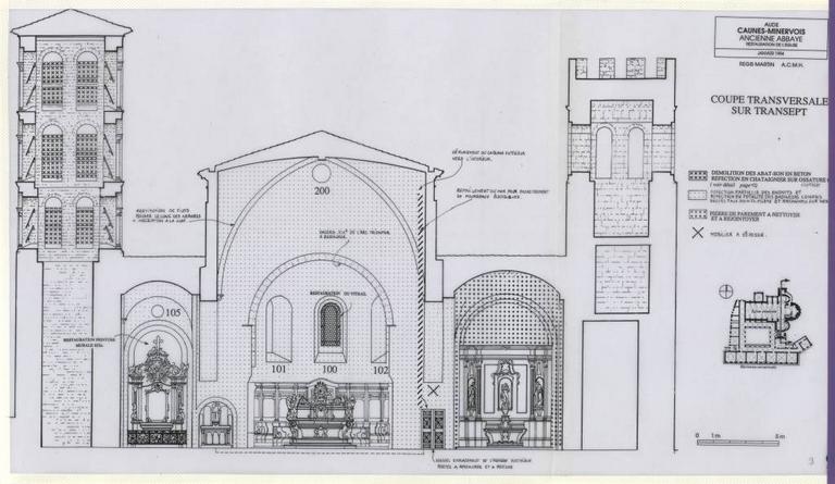 Coupe transversale sur transept.