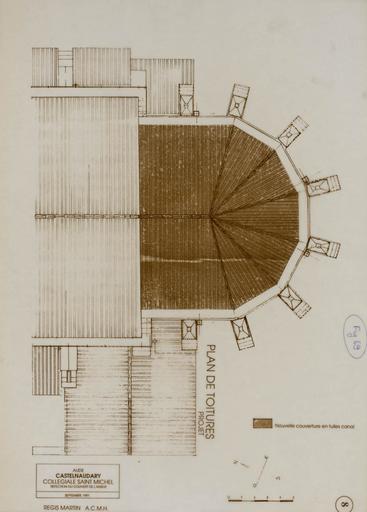 Réfection du couvert de l'abside/état projeté : plan des toitures.