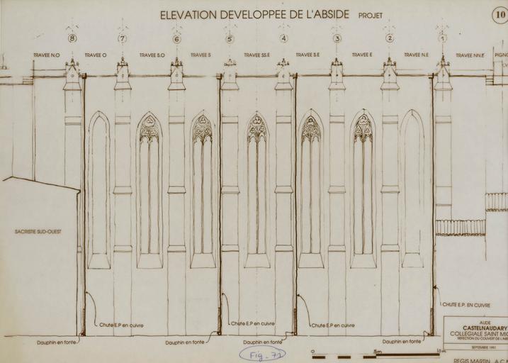 Réfection du couvert de l'abside/état projeté : élévation développée de l'abside.