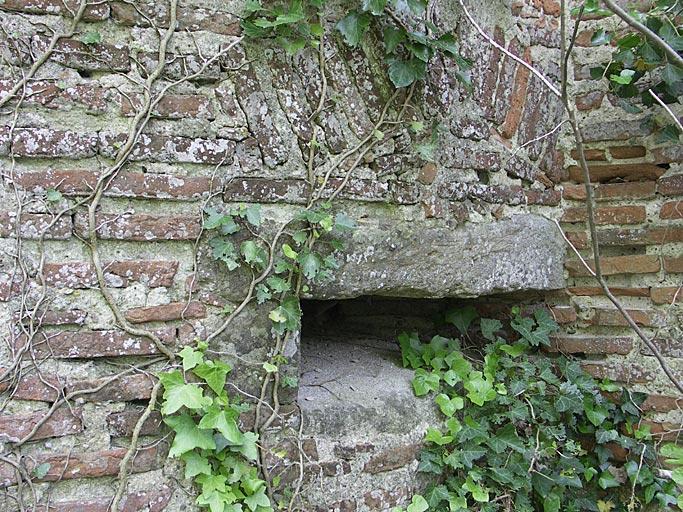 Elévation nord-est : canonnière dans le mur côté est.