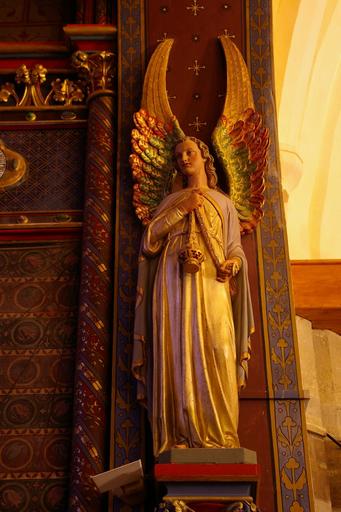 Chapelle de la Bonne Mort : Vierge sous un dais, détail.