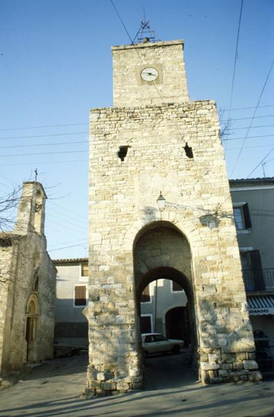 Porte sud dite tour de l'Horloge ; vue générale.