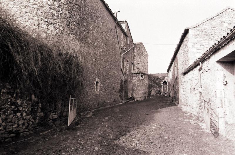 Vue de l'enceinte du château depuis la rue.