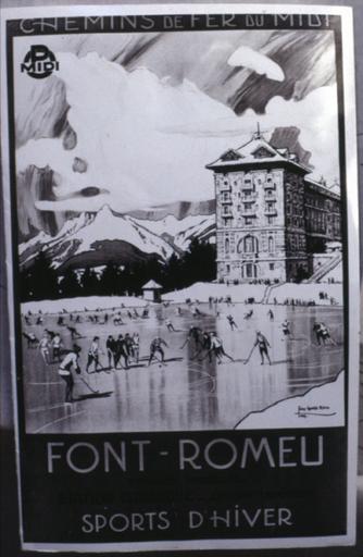 Affiche du chemin de fer du Midi sur Font-Romeu.