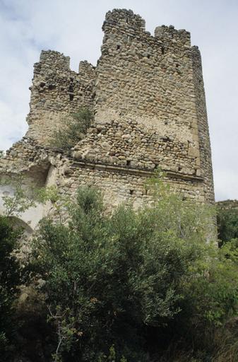 Vestiges du mur sud de la tour.