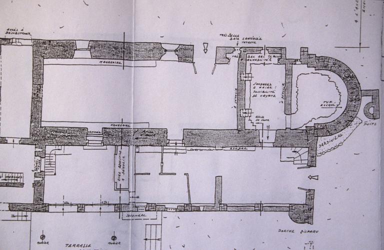 Plan de la chapelle de Corbiac.