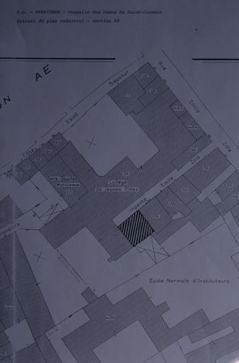 Localisation du couvent sur le cadastre.