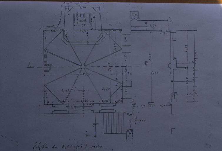 Plan du couvent ; détail de la salle capitulaire.