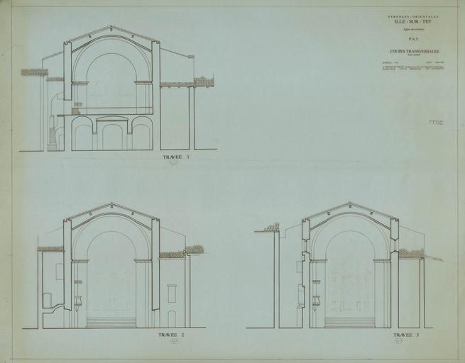 Coupes transversales travées 1, 2 et 3.