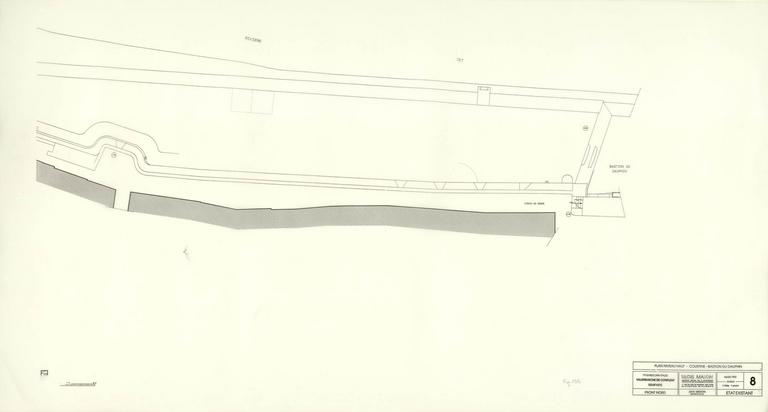 Front Nord : Plan niveau haut, courtine et bastion du Dauphin.