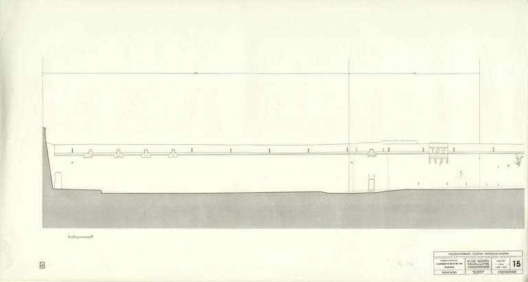 Front Nord : Façade extérieure, courtine et bastion du Dauphin.