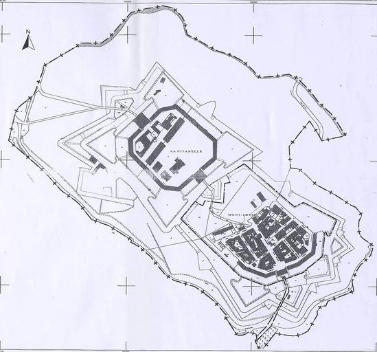 Plan cadastral : le four est implanté sur le bastion sud de la ville.