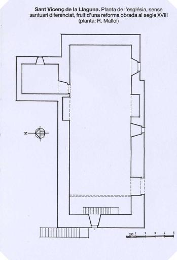 Plan établi par R. Mallol extrait de Catalunya romanica,XXV, pp. 246-250 in Enciclopeia catalana, Barcelone, 1996.