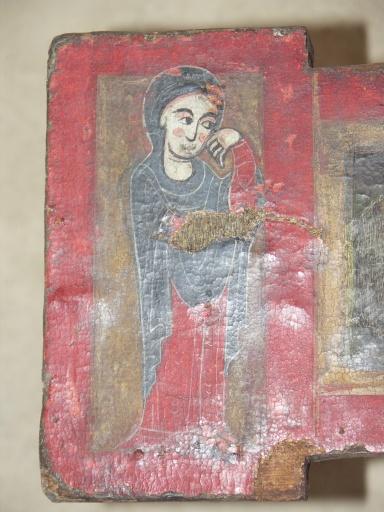 Christ en croix : extrêmité bras de la croix. - © Monuments historiques