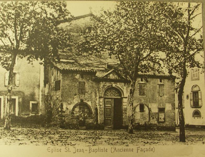 Carte postale ancienne, antérieure à la construction du narthex en 1883.