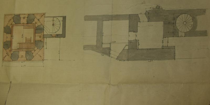 Flèche reconstruite à l'identique en 1931 : plan (archives municipales).