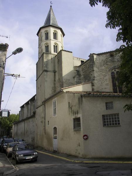 Vue extérieure. Rue de la terrasse. Côté sud, chevet et clocher.