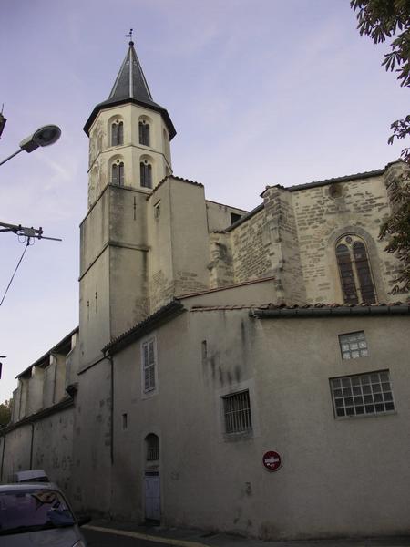 Vue extérieure. Rue de la terrasse. Côté sud, chevet et clocher.