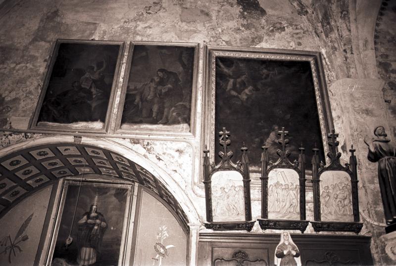 Chapelle ; intérieur ; partie latérale sud : toiles peintes.