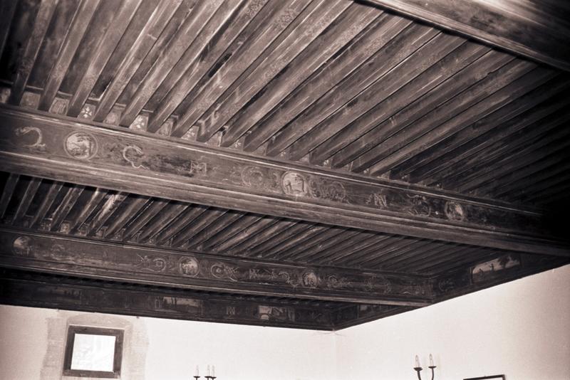 Intérieur ; plafond peint.