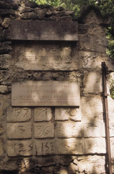 Inscription sur la noria dite du tertre de Narcissa avec ses arcades en remplois.