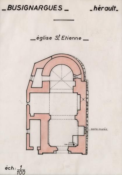 Buzignargues, église Saint-Etienne : plan.