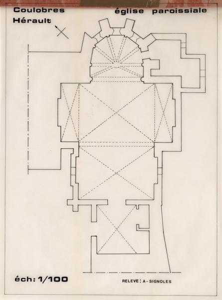 Coulobres, église paroissiale Saint-Félix de Géronne : plan.